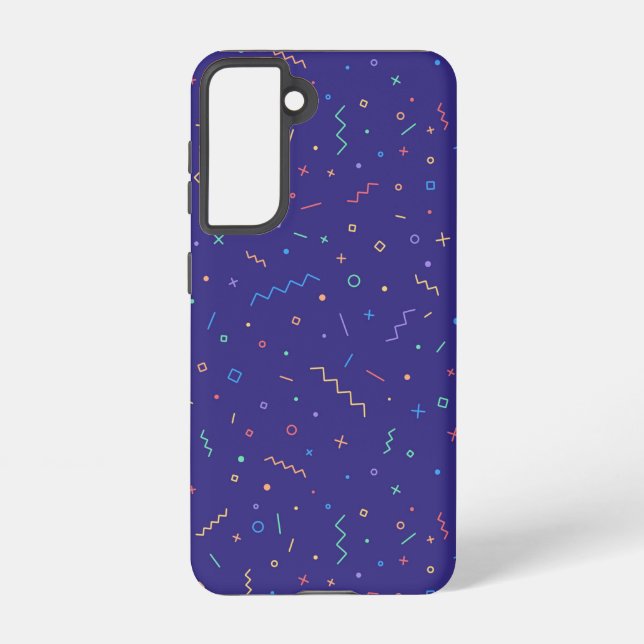 Retro-Abstraktes Neonmuster Samsung Galaxy Hülle (Rückseite)