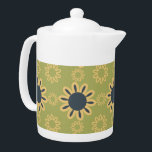 Retro Abstraktes Schwarz-Gelb-Blumenmuster<br><div class="desc">Einzigartig und interessant ist das, was man sich vorstellt, wenn man sich dieses Retro-abstrakte Schwarz-Gelb-Blumen auf einem grünen Hintergrund mit sich wiederholenden Mustern ansieht. Oh so minimalistisch, aber atemberaubend kommt mir auch in den Sinn. Dieses abstrakte Blumenmuster übersetzt sich perfekt in Mode und Wohngestaltung. Das perfekte Geschenk für alle Liebhaber...</div>