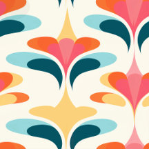 Retro-abstraktes Wallpaper – Lebendiges Wanddesign