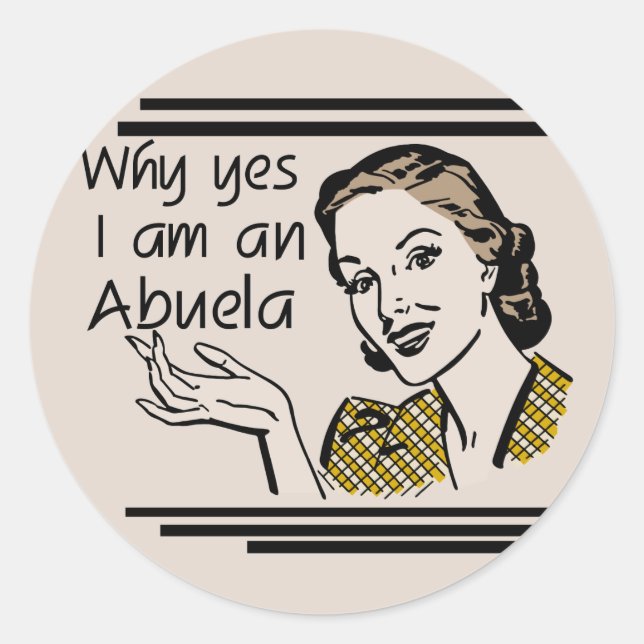 Retro Abuela T - Shirts und Geschenke Runder Aufkleber (Vorderseite)