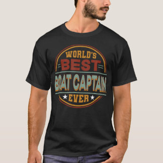 Retro-Abzeichen Weltbester Bootskapitän T-Shirt