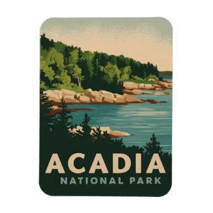 Retro Acadia Nationalpark Bar Harbor Magnet