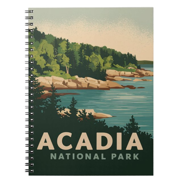 Retro Acadia Nationalpark Bar Harbour Notizblock (Vorderseite)