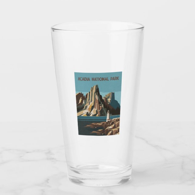 Retro Acadia Nationalpark Landschaft Glas (Vorderseite)