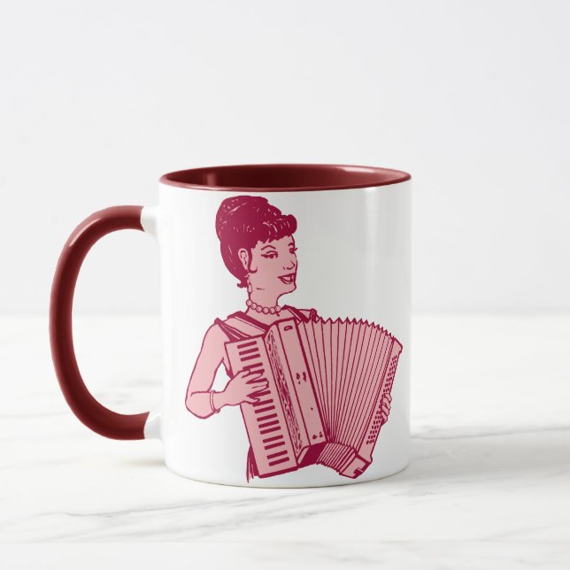 Retro Accordion Lady Tasse (Links)