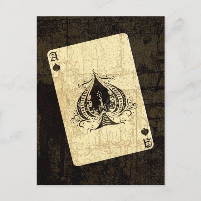 Retro Ace des Spades Postkarte (Vorderseite)