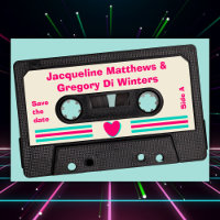Retro-Achtziger-Musik-Mix-Tape-Einladung zur Hochz
