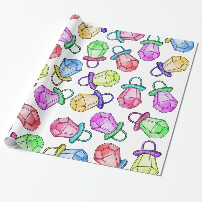 Retro Achtzigerjahre Neunzigerjahre bunter Geschenkpapier (Ungerollt)