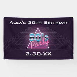 Retro Achtzigerjahre Party-Fahne Banner
