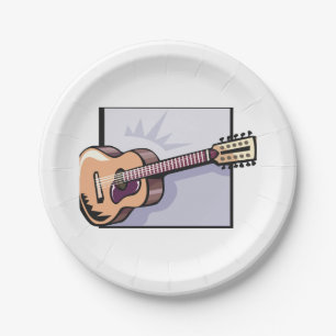 Retro Acoustic 12-String Gitarre Pappteller