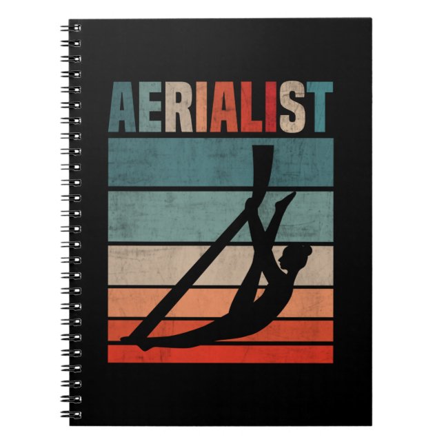 Retro Acrobat Aerial Silks Girl Aerialist Notizblock (Vorderseite)