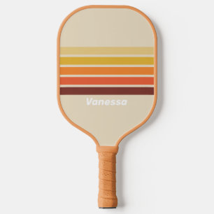 Retro Across Striping with Name Pickleball Schläger