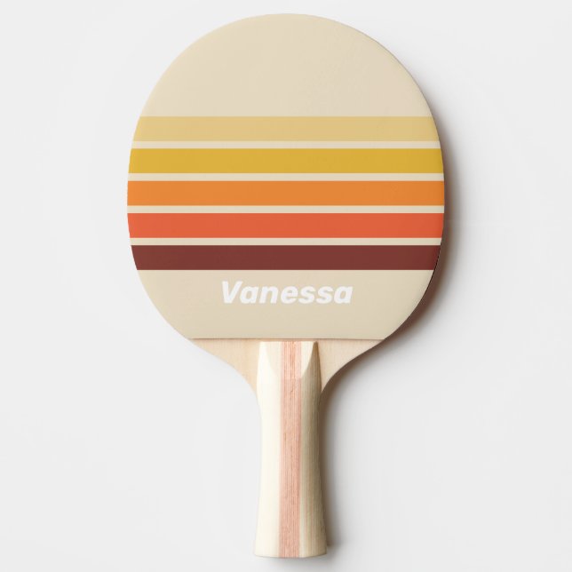 Retro Across Striping with Name Tischtennis Schläger (Vorderseite)