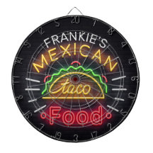 Retro ADD NAME Imitate Neon Mexican Food Taco Dine