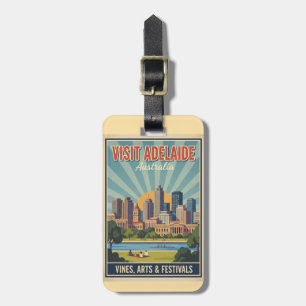 Retro Adelaide Australien, Reben & Feste Reise Gepäckanhänger