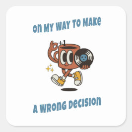 Retro Aesthetic Coffee Sticker – Funny Decisions