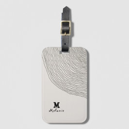 Retro aesthetic stripes minimal Monogram Gepäckanhänger