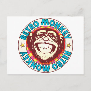 Retro-Affe Postkarte