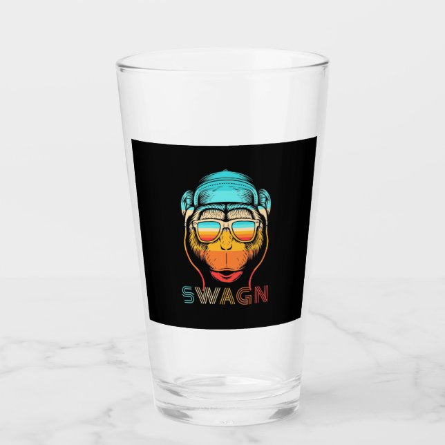 Retro-Affe wechseln Glas (Vorderseite)