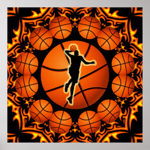 RÉTRO AFFICHE DE BASKET-BALL