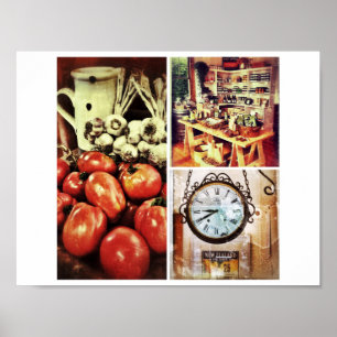 Rétro affiche d'image de cuisine