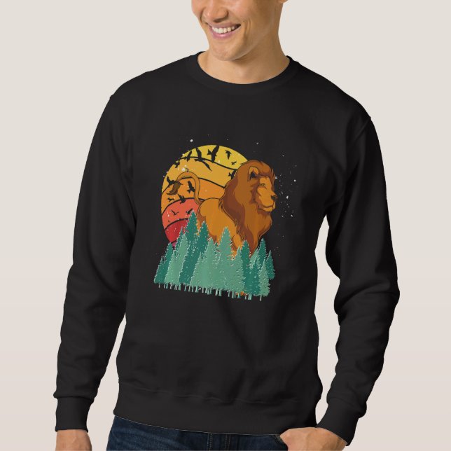 Retro Africa Safari Animal  Forest Nature Birds Li Sweatshirt (Vorderseite)