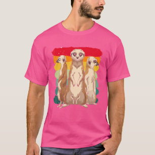 Retro Africa Zoo Animal Niedlich Meerkat T-Shirt