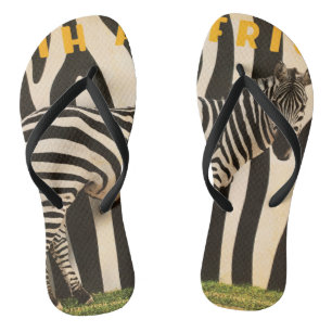 Retro African Mountain Zebra Flip Flops