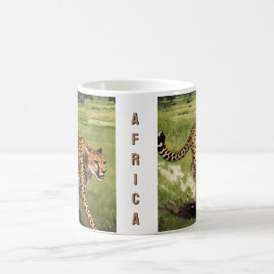 Retro Afrika Gepard Landschaft Kaffeetasse