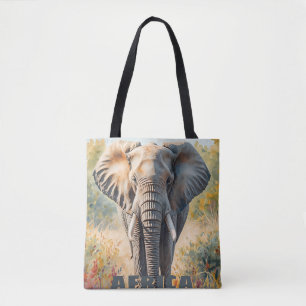 Retro Afrikanischer Elefant Szenisch Tasche