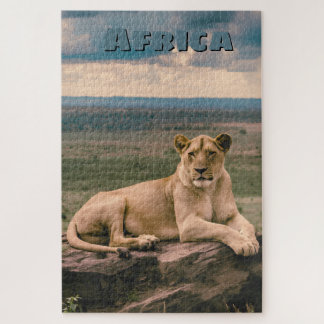 Retro Afrikanischer Löwe Szene