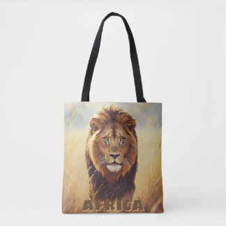Retro Afrikanischer Löwe Szene Tasche