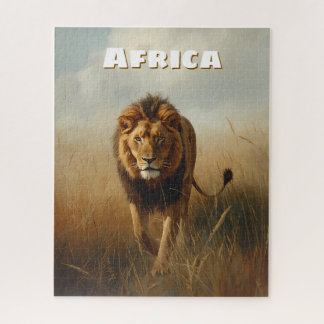 Retro Afrikanischer Löwe Szenisch