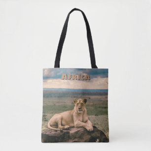 Retro Afrikanischer Löwe Szenisch Tasche