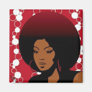 Retro Afro Magnet