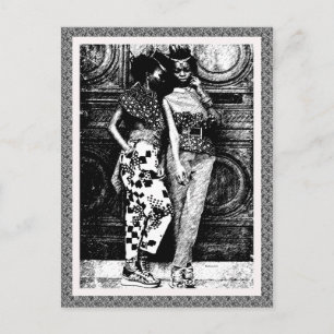 Retro Afro Pop Art Fashion Postkarte