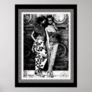 Retro Afro Pop Art Mode Poster