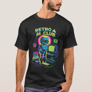 Retro AI Club - Robot Pixel Art T-Shirt des années