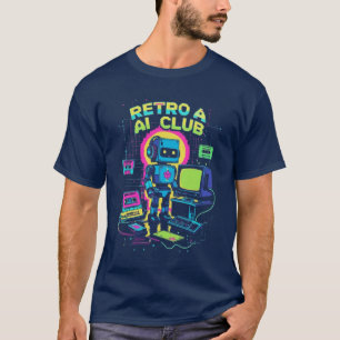 Retro AI Club - Robot Pixel Art T-Shirt des années