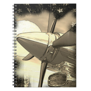 Retro Aircraft Art Technica Notebook Notizblock