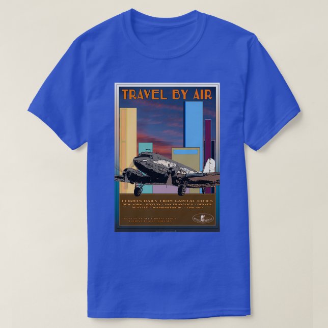 Retro Airline Reise DC301 T-Shirt (Design vorne)