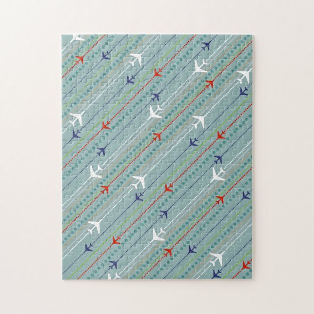 Retro Airplane Pattern Puzzle (Vertikal)