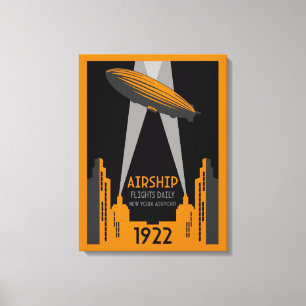 Retro Airship Travel der 20er Jahre Leinwanddruck