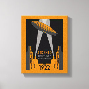 Retro Airship Travel der 20er Jahre Leinwanddruck