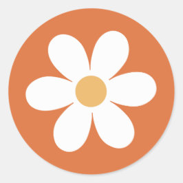 Retro-Aisy-Orange Runder Aufkleber