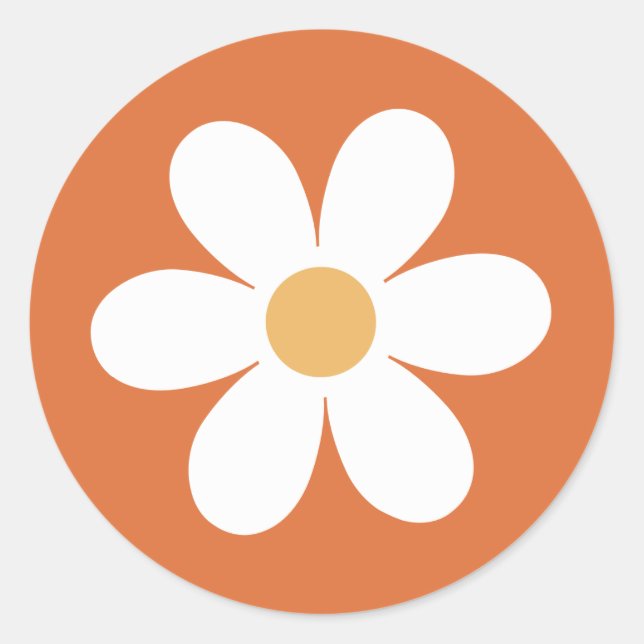 Retro-Aisy-Orange Runder Aufkleber (Vorderseite)