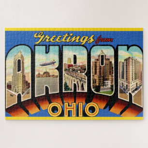 Retro Akron Ohio 20x30 