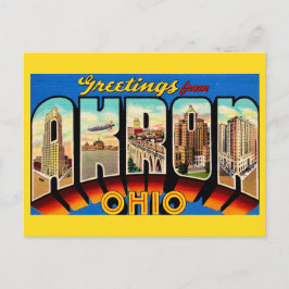 Retro Akron Ohio Gruß  Postkarte