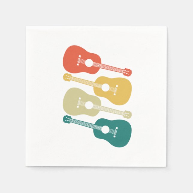 Retro Akustikgitarre Instrument Gift Music Gitarre Serviette (Vorderseite)