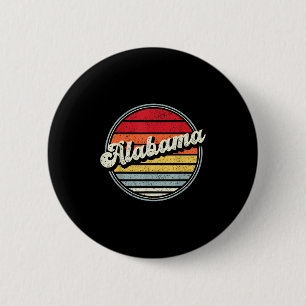 Retro Alabama Zuhause Staat Cool 70er Style Sunset Button